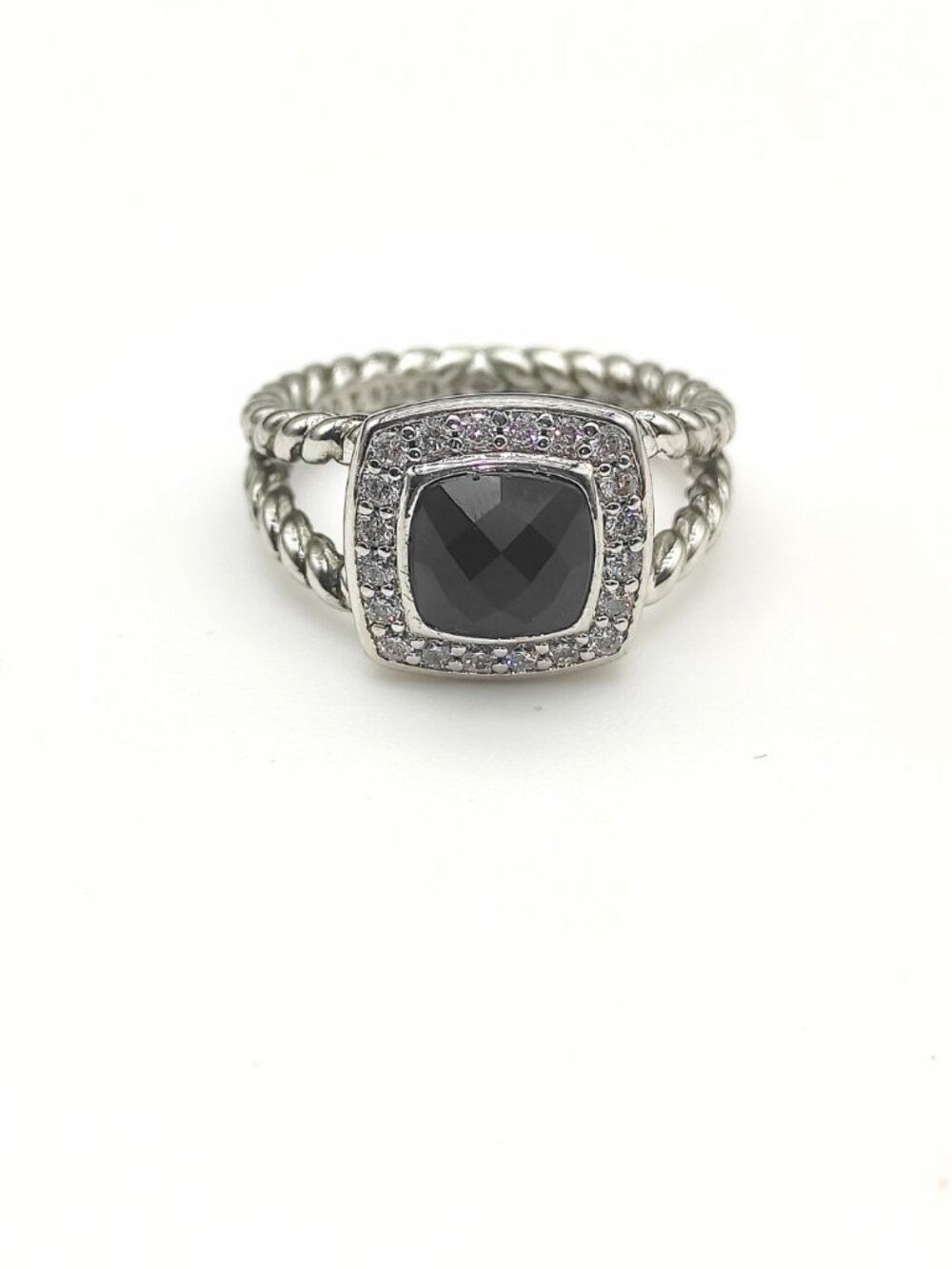 🖤🖤🖤David Yurman Square Diamond Ring with Black Diamonds. Size: 6-7-8-9
